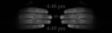 hand (second series) - two hands with clock times between the fingertips