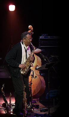 Photograph of Anthony Braxton playing saxophone