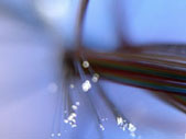 Looks like a blurred stock scientific image, blue background with some kind of diode in the foreground